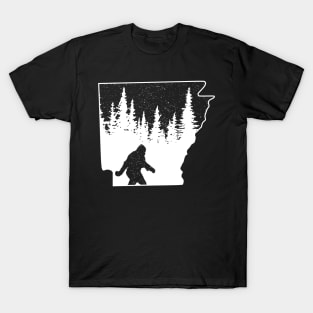 Bigfoot Arkansas State Map T-Shirt